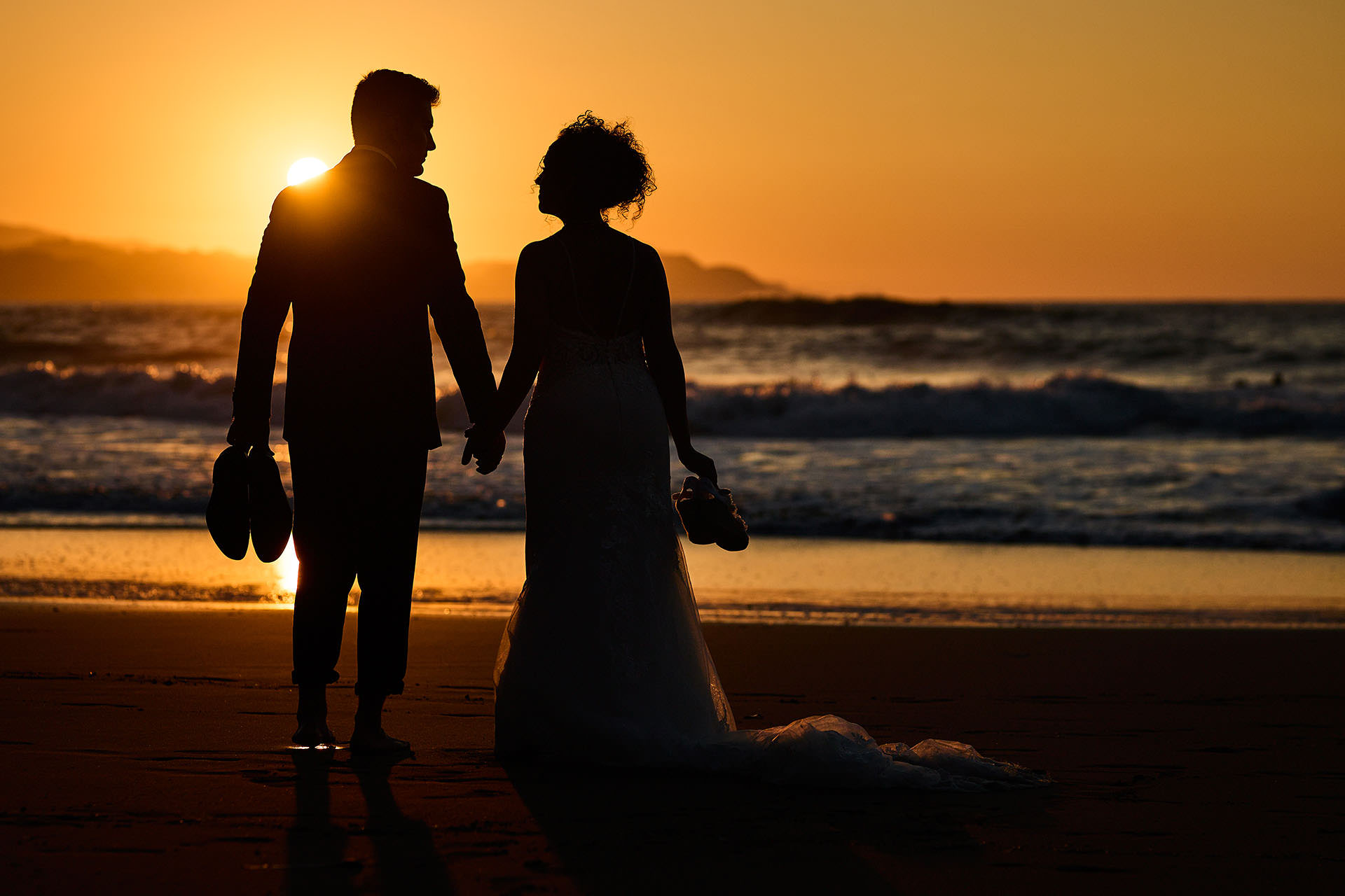 postboda playa contraluz