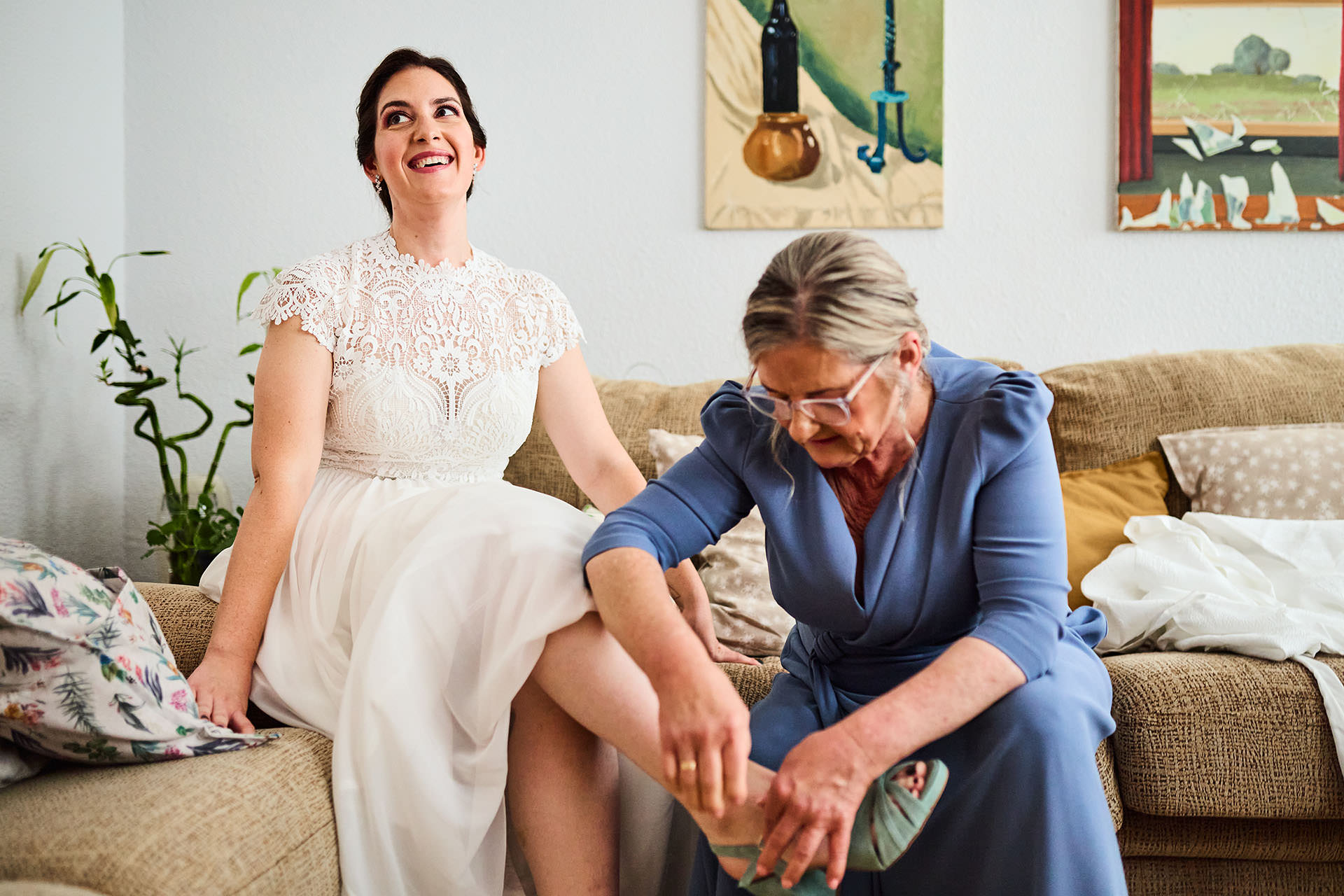 preparativos de novia en boda