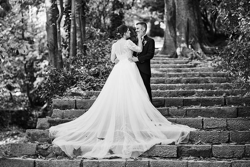 vestido de novia con cola